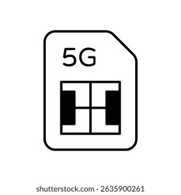 5g Sim Icon vector stock illustration