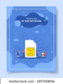 5g sim network concept for template of banners, flyer, books cover, magazine