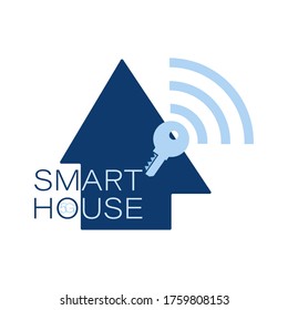 5g. Smart House. Closed. Actuation, control. Vector web symbol, logo, icon for use in infographics. 