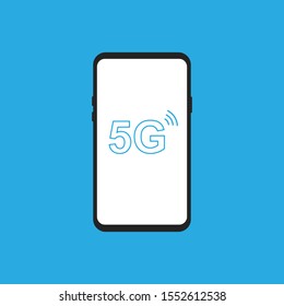5g smartphone icon flat style