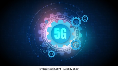5G speed circuit technology background with hi-tech digital data connection system and computer electronic