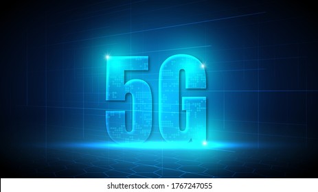 tecnología de circuito de velocidad 5G con sistema de conexión de datos digitales de alta tecnología y electrónica de computadora