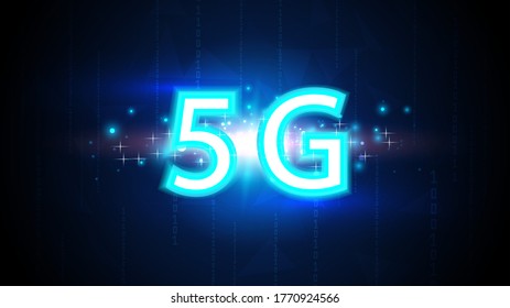 5G speed circuit technology background with hi-tech digital data connection system and computer electronic