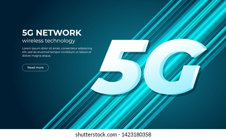 5G Speed new wireless internet wifi connection banner.