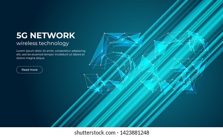 5G Speed new wireless internet wifi connection banner.