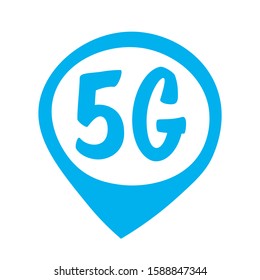 5G sticker online wireless system connection concept fifth innovative generation of high speed internet sign icon mobile telecommunications technology symbol vector illustration