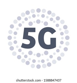 5G sticker online wireless system connection concept fifth innovative generation of high speed internet sign icon mobile telecommunications technology symbol vector illustration