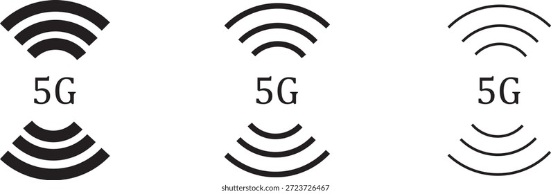 5G symbol vector icon. black. 5G vector signs.