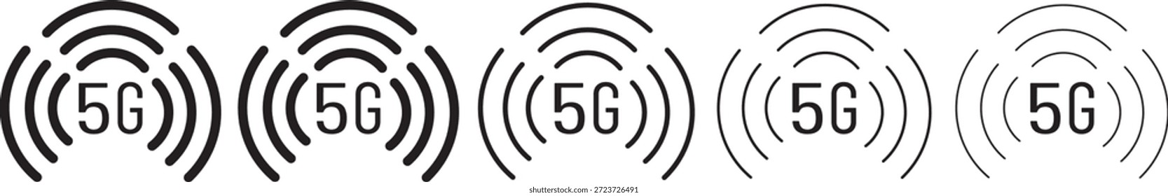 5G-Symbol, Vektorsymbol. schwarz. 5G-Vektorzeichen.