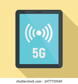 5G tablet icon. Flat illustration of 5G tablet vector icon for web design