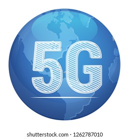 5G Technology accross the Globe - Concept Illustration as EPS 10 File