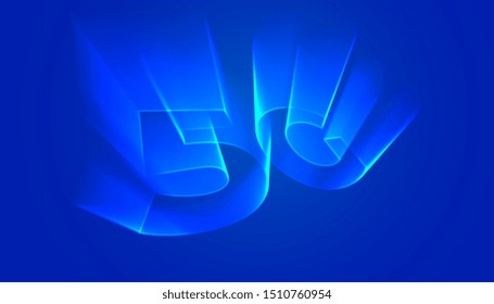 5G technology background with holographic light glow style