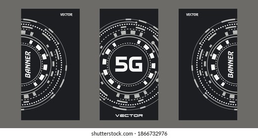 5G technology banner.Techno background for mobile phone .Vector illustration.	