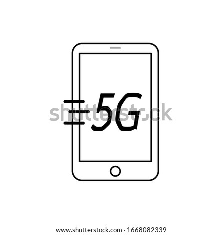 5G  technology broadband in smartphone icon. Flat illustration of 5G technology vector icon for web design