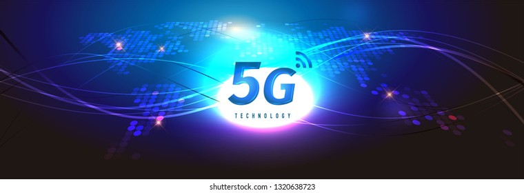 5G Technology concept digital background. Vector Illustration, great for technology or telecom innovation trend.