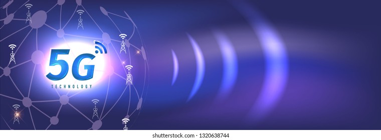 5G Technology concept digital background. Vector Illustration, great for technology or telecom innovation trend.
