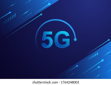 5G Technology concept digital with blue background. Vector Illustration
