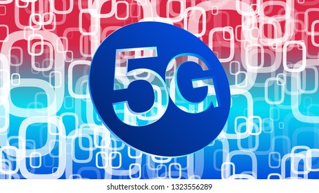 5G technology connect self-driving cars, binary computer digits, vector symbol concept
