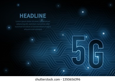 5G technology geometry cross frame line vector futuristic illustration template background with glowing dot. Concept of wireless high speed internet connection.