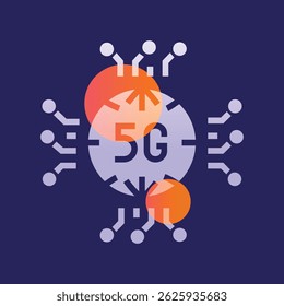 5g technology glassmorphism illustration. Transparency blur elements. Ui layered design. Vector isolated element. 