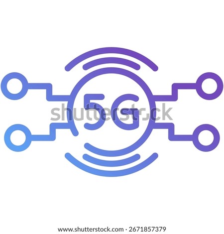5G Technology Gradient Glyph Icon
