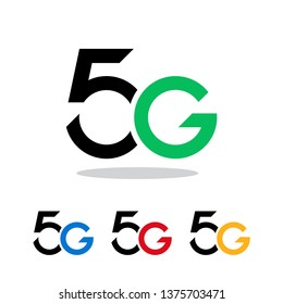 5G technology icon network. Illustration logo 5G internet in Colorful flat style isolated on white background