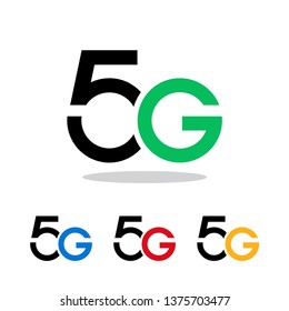5G technology icon network. Illustration logo 5G internet in Colorful flat style isolated on white background