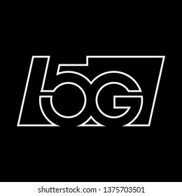 5G technology icon network. Illustration logo 5G internet in line style isolated on black background
