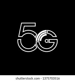 5G technology icon network. Illustration logo 5G internet in line style isolated on black background