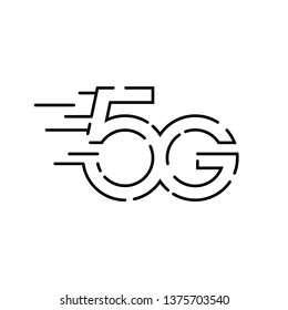 5G technology icon network. Illustration logo 5G internet in line style isolated on white background