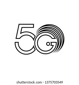 5G technology icon network. Illustration logo 5G internet in line style isolated on white background