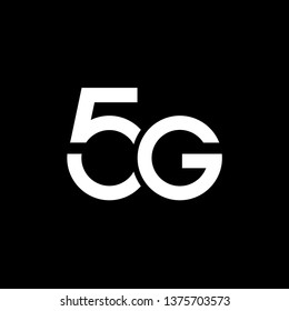 5G technology icon network. Illustration logo 5G internet in flat style isolated on black background