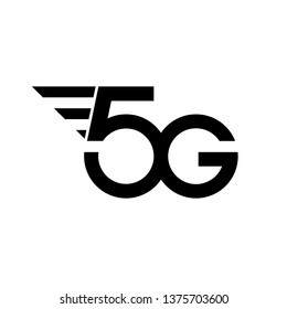 5G technology icon network. Illustration logo 5G internet in flat style isolated on white background