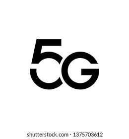 5G technology icon network. Illustration logo 5G internet in flat style isolated on white background
