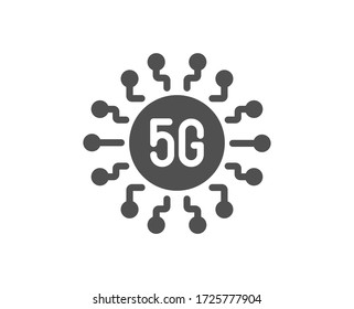 5g technology icon. Wifi wireless network sign. Mobile data transmission symbol. Classic flat style. Quality design element. Simple 5g technology icon. Vector