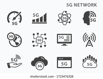 5g Technology  Icons Set. Vector Illustration For Web Sites And Mobile Application.