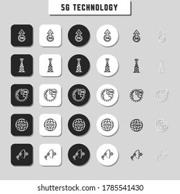 Symbole für die 5G-Technologie - Vektordesign