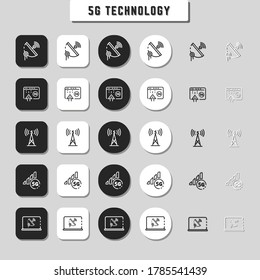 5G Technology Icons Vector Design