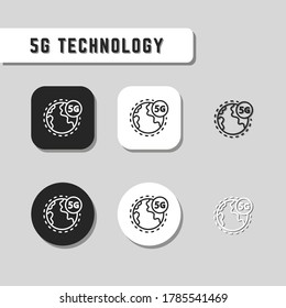Diseño de vectores de iconos de tecnología 5G