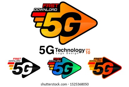 5g Technology Logo. 5g Technology Icon. Fast Download Concept. Vector EPS 10