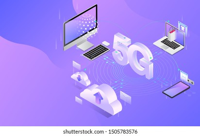 5g technology speed internet broadband hotspots wifi global network telecommunication, isometric vector, 5g concept, network technology