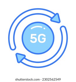 5G actualización de la tecnología diseño vectorial en estilo moderno, icono fácil de usar