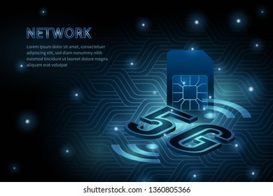 5G technology wifi sim card geometry cross frame line vector futuristic illustration template background with glowing dot. Concept of wireless high speed internet connection.