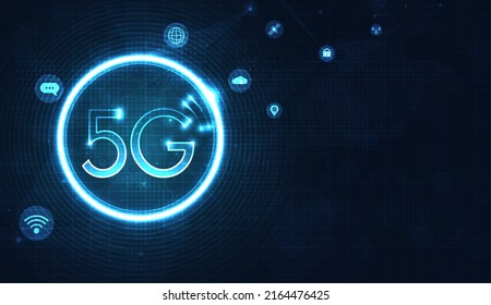 Transmisión inalámbrica de datos de tecnología 5G, Internet de alta velocidad en abstracto. Fondo del concepto de conexión de red moderna de flujo de información. conexión global y concepto de red de internet. diseño vectorial.