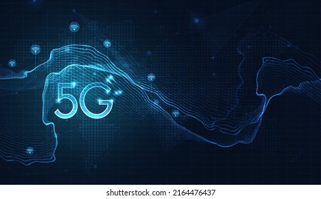 5G technology wireless data transmission, high-speed internet in abstract. Information flow modern network connection concept background. global connection and internet network concept. vector design.
