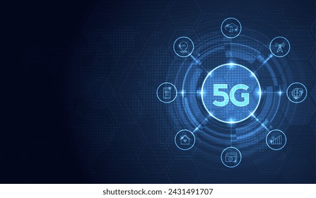 5G technology wireless data transmission, high-speed internet in abstract. Information flow modern network connection concept background. global connection and internet network concept. vector design.