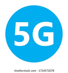 5g Icono de red inalámbrica de tecnología. Señal de Internet móvil de alta velocidad. Símbolo vectorial en estilo minimalista plano