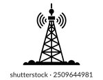 5G Tower Vector Illustration, Wireless Communication, Technology Clipart