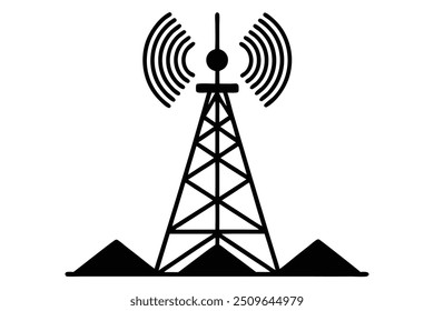 Ilustración vectorial de torre 5G, comunicación inalámbrica, Clipart de Tecnología