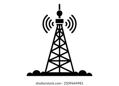Ilustración vectorial de torre 5G, comunicación inalámbrica, Clipart de Tecnología